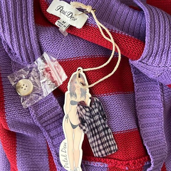 Petal Dew Striped Button Up Cardigan NWT Size Med - Picture 3 of 7